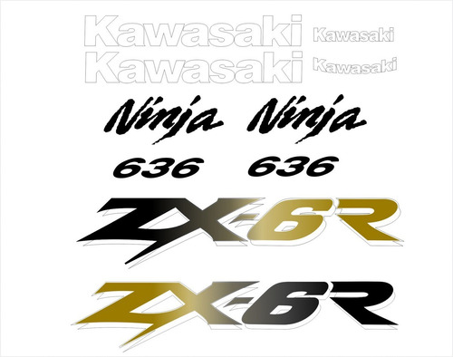 Kit Adesivos Compativeis Kawasaki Ninja Zx-6r 03-06 Azul 3az