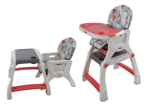 Silla Alta Prinsel Kinder City Triángulos Rosa Estampado Rosa