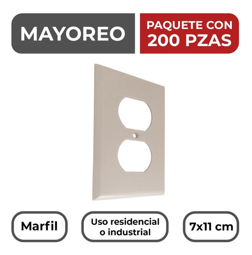 200 Placas Para Contacto Dúplex De Nylon Blanco O Marfil