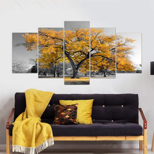 Quadro Decorativo 129x63 Arvore Kit Mdf Mosaico Sala Quarto