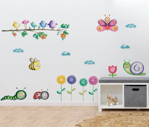 Imagen 2 de 2 de Vinilos Decorativos Mariposas Decoración Infantil Linda Wall