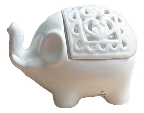 Decoración De Elefante De Porcelana En Tonos Tierra