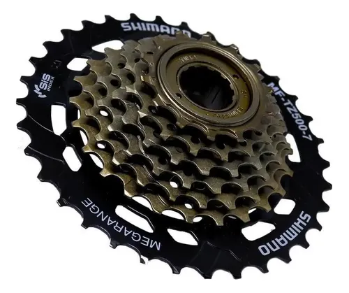 Pinhão De Bicicleta Fixo Shimano Tz 500 7v Cor Preto/dourado 14-34 7