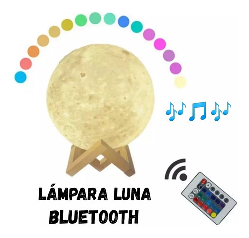 Lámpara Luna Parlante Bluetooth 16 Colores