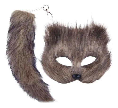 Disfraz De Cola De Lobo Con Forma De Zorro Peludo Para Fiest
