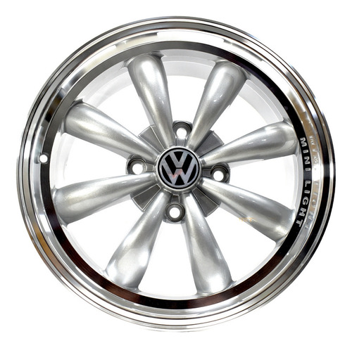 Rines 17x7 Deportivos Para Vocho 4/130 Vw Sedan Logo Silver