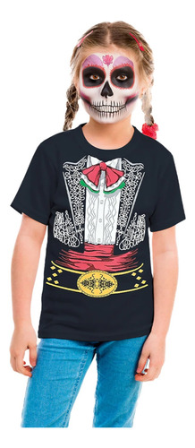 Playera Mariachi Niña Fiestas Patrias Mexico Charra Disfraz