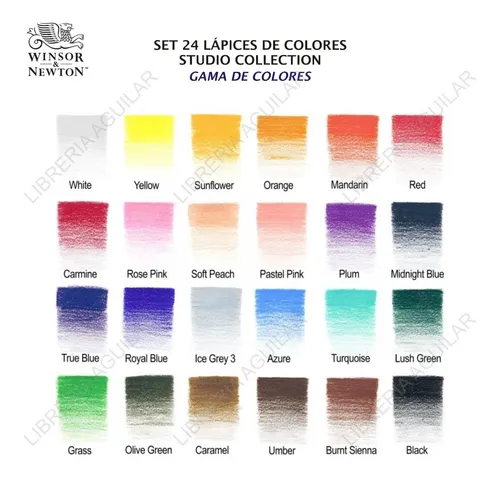 Kit 24 Lapiz Color Winsor And Newton Studio Collection Block