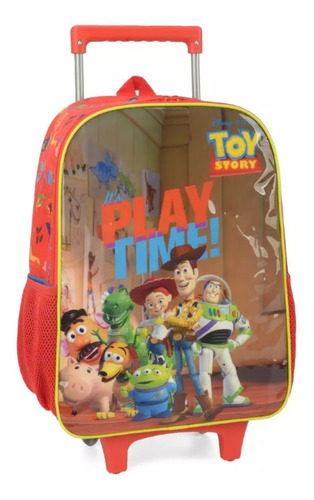 Mochila Toy Story De Rodinha Play Time Escolar Vermelho