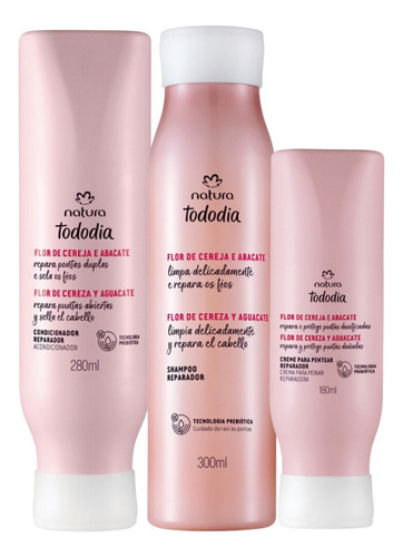 Kit Natura Tododia Sh+cond+leave-in Flor De Cereja E Abacate