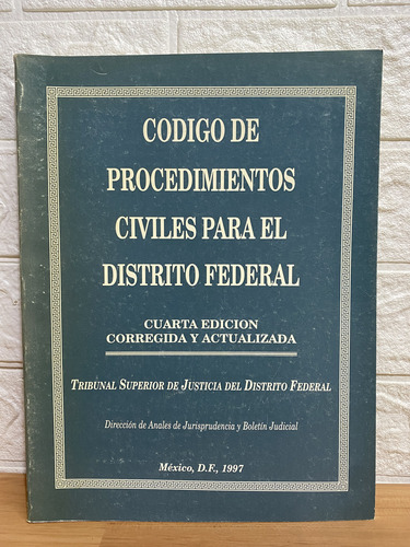 Código De Proc. Civiles Para El Distrito Federal 1997 (Usado)