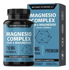 Beyond Vitamins | Magnesio Complex | Citrato De Magnesio Polvo, Glicinato De Magnesio, Gluconato De Magnesio Y Óxido De Magnesio | Vitaminas Mujer / Hombre - Magnesium - 60 Cápsulas Sin Sabor