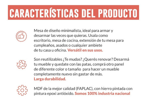Mesa De Cocina Grande Sin Tornillos, Fácil Armado | Mite