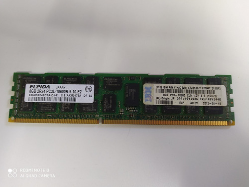 Memoria Ram Elpida Para Servidor 8gb Pc3l 2rx4 10600r Ddr3