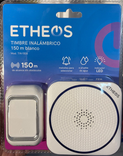 Timbre Inalámbrico A Pilas 150mts Resiste Al Agua Etheos