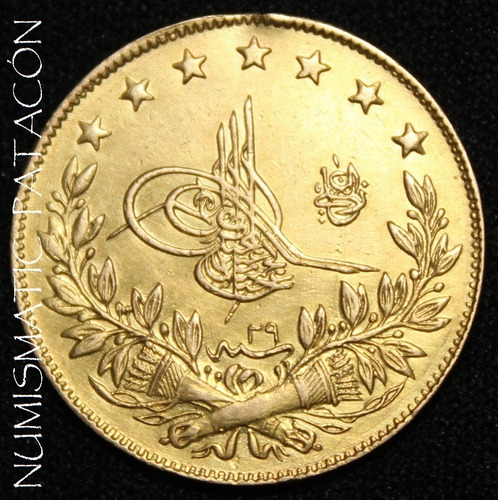 Moneda Soberano Oro 22k Turquia 1904 (1239/29) - 7,2 Grs