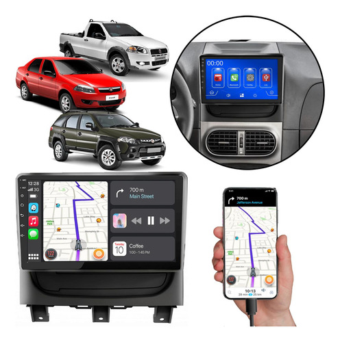 Kit Multimidia 9pol Carplay Palio Siena Strada 12 13 14-16