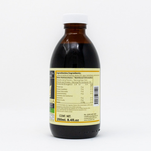 Imagen 3 de 4 de Extracto De Vainilla Natural De Papantla Murralh 250 Ml