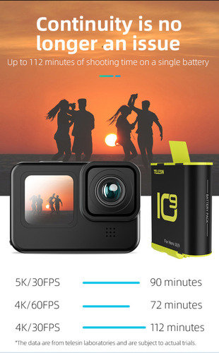 2 Baterias Para Camaras Gopro Hero 12 11 10, Pila De 1750mah