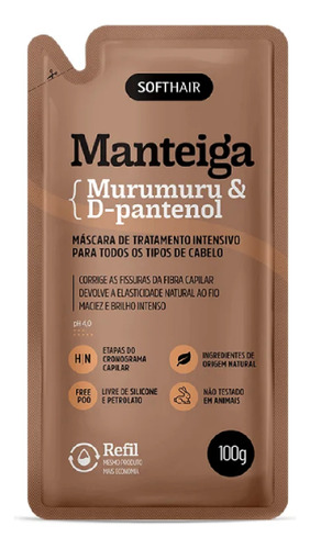 Softhair Manteiga Murumuru&d-pantenol Máscara 100g Sachê