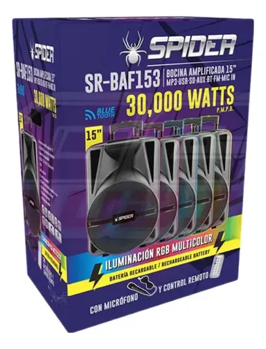 Bocina Amplificada Spider Sr-baf153 | MercadoLibre