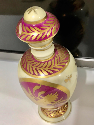 Antiguo Potiche Botella Perfumero De Porcelana