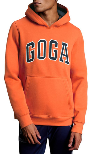 Sudadera Cerrada Con Capucha Goga Naranja Para Hombre 7020