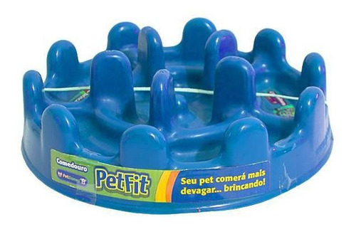 Comedouro Pet Fit Pet Games Azul Para Cães Ansiosos Azul