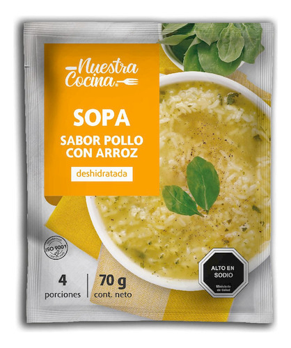 Sopa De Pollo Con Arroz Nuestra Cocina 76gr(3 Unidad) Super