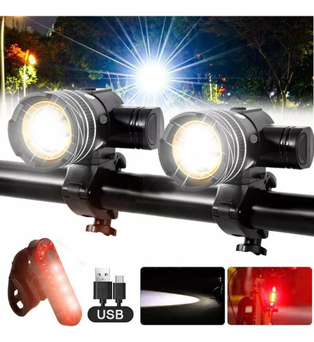 ** Lámpara Led Recargable 6000 Lm Impermeable For Bicicleta