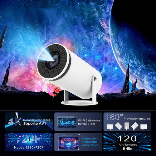 Proyector Mini Ledstar Hy300 110v/220v Color Blanco