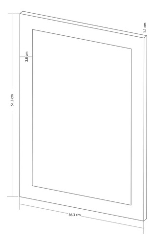 Espejo De Pared Rectangular Marco Blanco Diseño Moderno