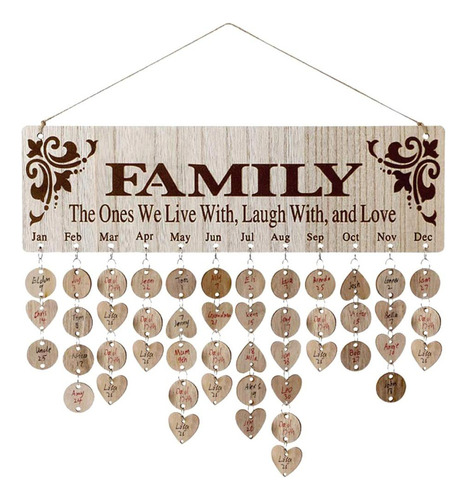 2xfamily Junta De Cumpleaños Diy Colgante Calendario