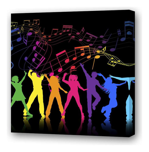 Cuadro 45x45cm Baile Salsa Multitud Fiesta Evento