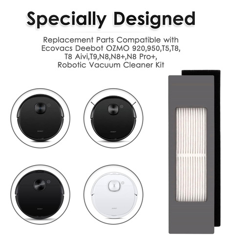 (5 Piezas) Filtro Hepa Para Robot Aspirador Ecovacs Deebo...