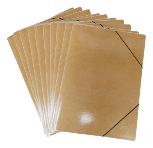 Carpeta 3 Solapas Con Elástico Madera N6 X 10 Unidades