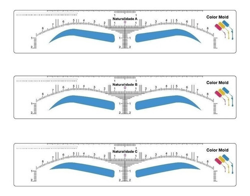 Kit C/ 12 Moldes Adesivo Descartavel Para Sobrancelhas  10b 