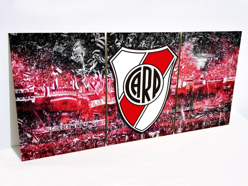 Cuadro Triptico River Plate Escudo Futbol Xl