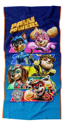 Toalla Premium Para Baño 75x147 Cm Paw Patrol Acción Color Azul