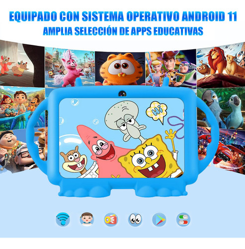 Tablet Para Niños 7 Pulgadas 3gb 32gb Tableta Con Fund Color Azul