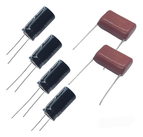 4 Capacitor Corneta 47x100 + 2 Capacitor 2m2 250v Sup Tweter