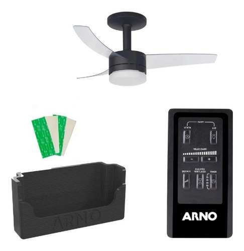 3 Suportes Slim P/ Controle Remoto Ventilador Arno Ultimate Cor Preto