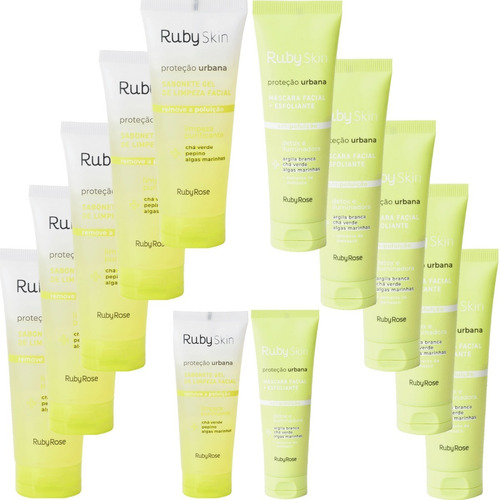 Imagem 2 de 10 de Combo Sabonete Máscara Esfoliante Proteção Urbana Ruby Rose