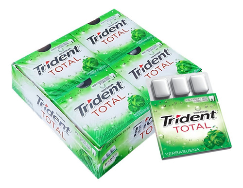 Dulces Chicles Trident Total Yerbabuena 6 S X 16 Uds