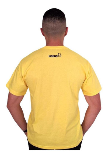 Imagem 2 de 2 de Camiseta Brasão Lobo Amarela C008
