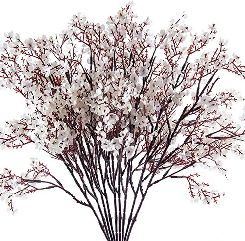 Flores Artificiales Decorativas Blanco (10 Piezas)