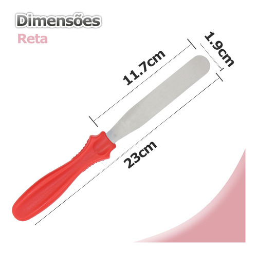 Kit 3 Espátulas Angular Ponta Fina E Reta Confeitaria Bolo