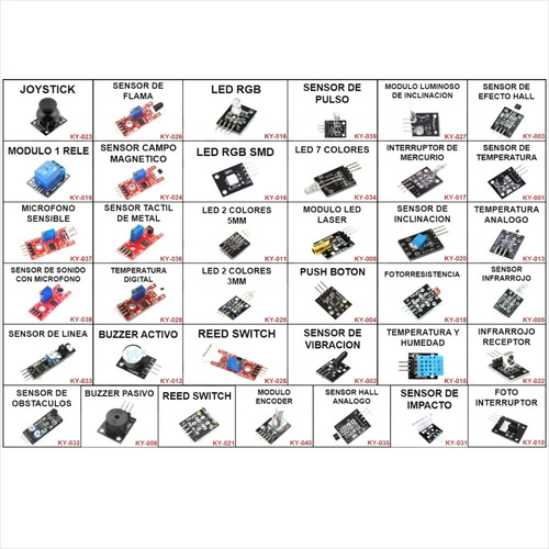 Kit 37 Sensores Para Proyectos Con Arduino, Pic, Rapberry,