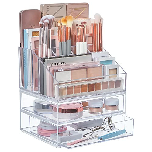 Conjunto De Doble Organizador De Maquillaje Transparent...