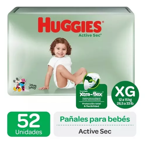 Pañales para Bebé Active Sec Recién Nacido Paquete 60 unid 